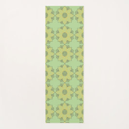 Esterilla De Yoga Flor Mandala Verde y Amarillo