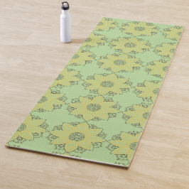 Esterilla De Yoga Flor Mandala Verde y Amarillo