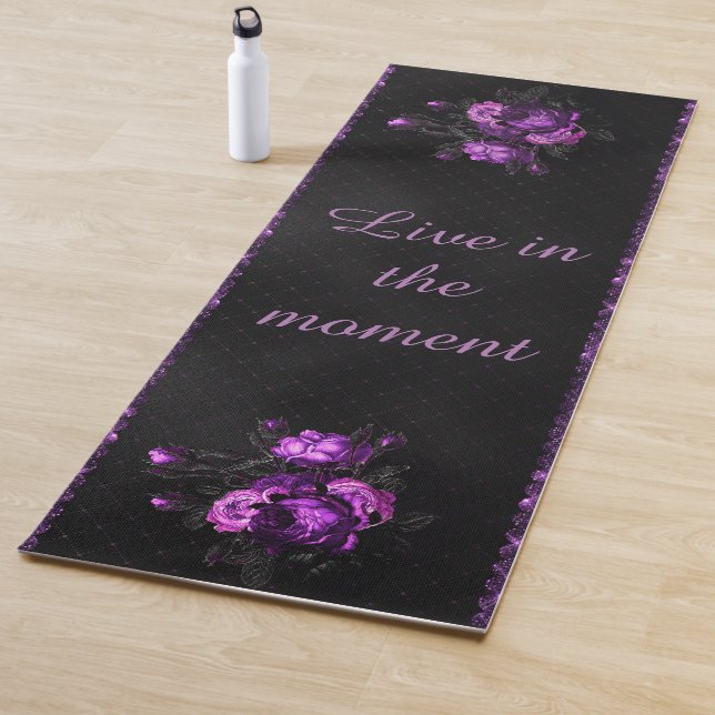 Esterilla De Yoga Flor morada con cotización personalizada (In situ)