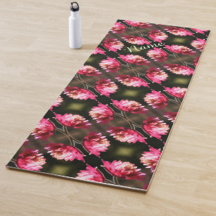 Esterilla De Yoga Flor Roja En Patrón Sunlight Personalizado