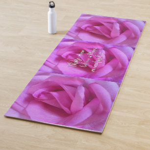 Esterilla De Yoga Flor rosa caliente cree en guión de cita mágica ne