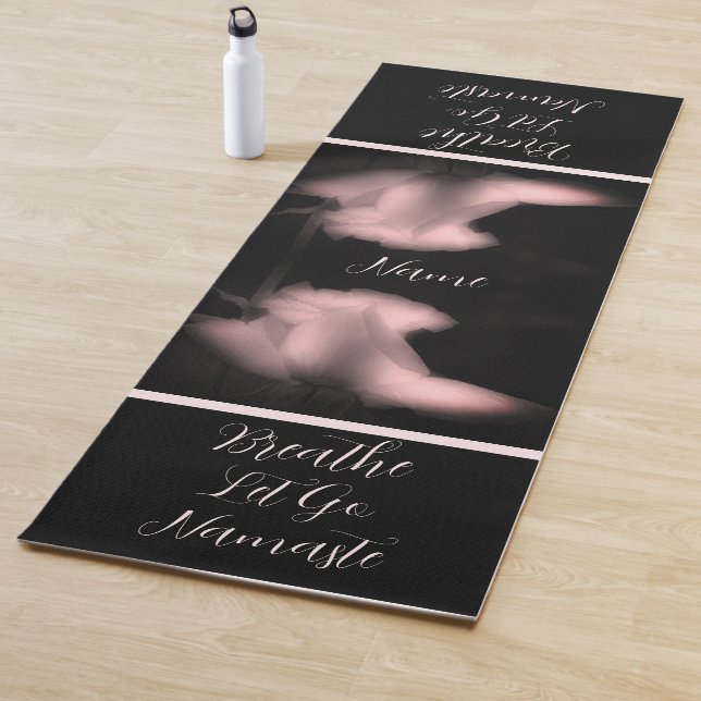 Esterilla De Yoga Flor Rosebud Negra Y Blanca Personalizada (In situ)