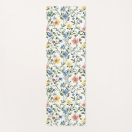 Esterilla De Yoga Flor silvestre acuarela azul amarillo