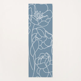 Esterilla De Yoga Flor Silvestre Azul Moderna