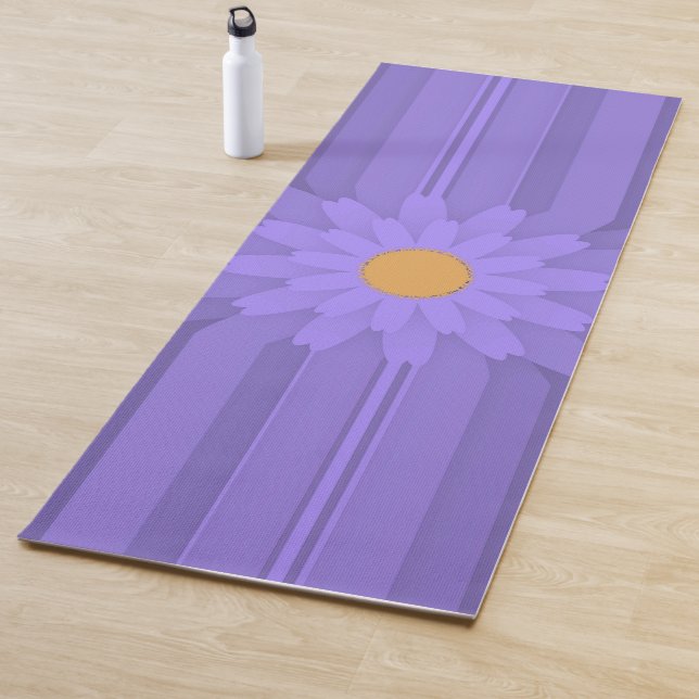 Esterilla De Yoga Flor simple morada en cruz moderna (In situ)