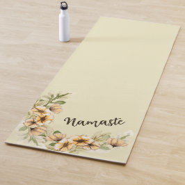 Esterilla De Yoga Flora amarilla