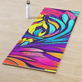 Esterilla De Yoga Floral de abstracto vibrante
