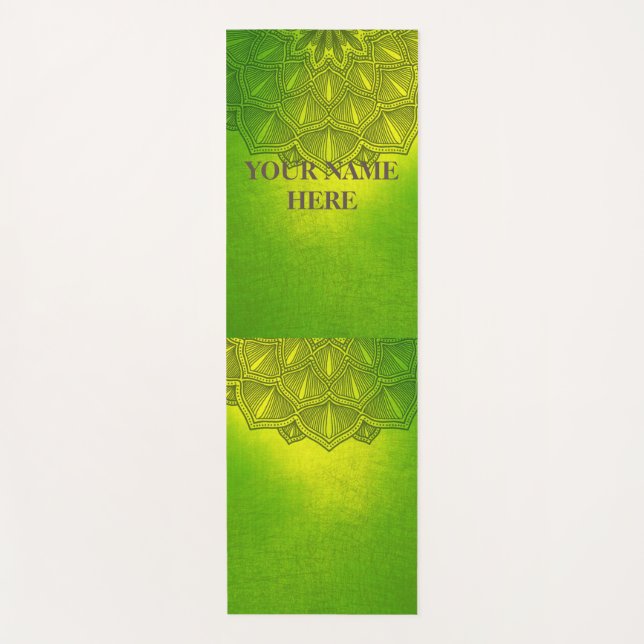 Esterilla De Yoga Floral de Mandala Natural Verde (Anverso)