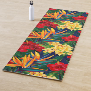 Esterilla De Yoga Floral hawaiano del paraíso tropical
