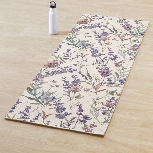 Esterilla De Yoga Floral Lavanda Boho Botánico Floral (In situ)