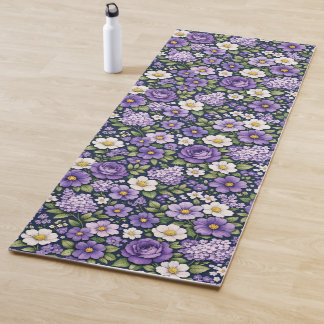 Esterilla De Yoga floral lilas