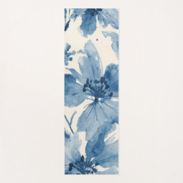 Esterilla De Yoga Floral Pintado Botánico Caprichoso Aquarela Azul