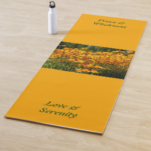 Esterilla De Yoga Flores amarillas doradas, tu propia imagen y texto