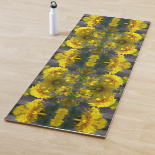 Esterilla De Yoga Flores Amarillas En Resumen Sunshine