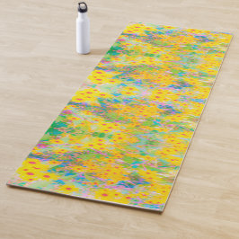 Esterilla De Yoga Flores amarillas y rojas bonito con azul turquesa