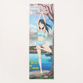 Esterilla De Yoga flores cerezo yoga anime manga woman girl fan art
