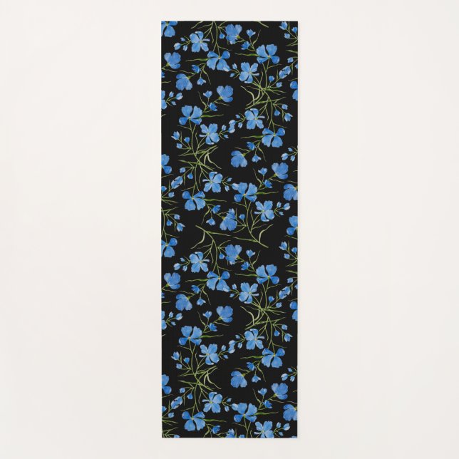 Esterilla De Yoga Flores Cosmos Azules (Anverso)