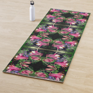 Esterilla De Yoga Flores De Columbina Rosa Aceleran Resumen
