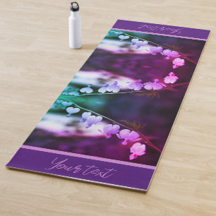 Esterilla De Yoga Flores de corazón sangrantes blancas personalizada