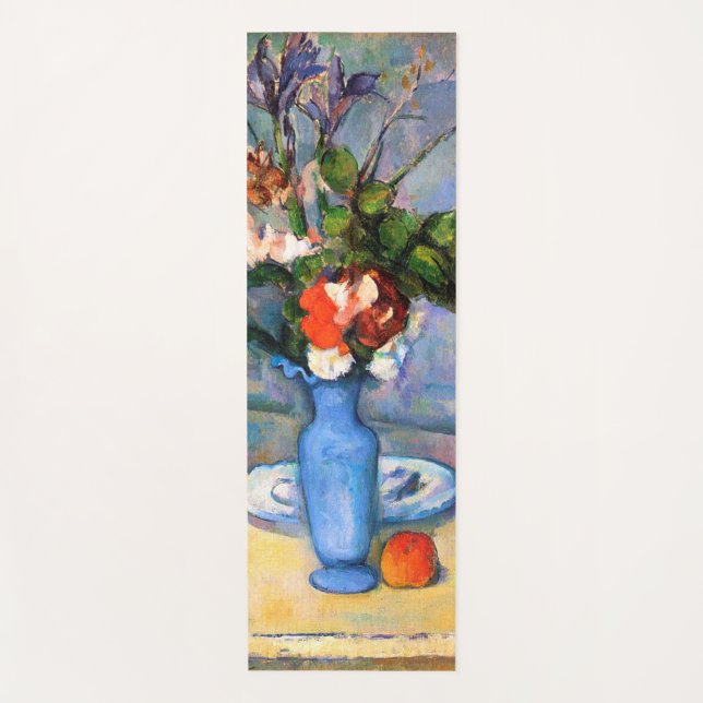 Esterilla De Yoga Flores de malla azul, Paul Cezanne (Anverso)