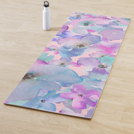 Esterilla De Yoga *~* Flores de patrón floral rosa azul pastel