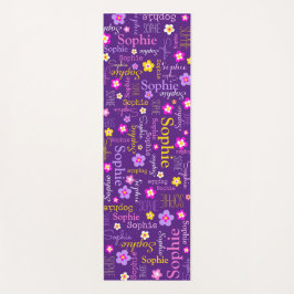 Esterilla De Yoga Flores de Sophie llaman rosa púrpura tipográfico