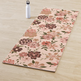 Esterilla De Yoga Flores de Vinos de Color Floral Natural Peach Gree
