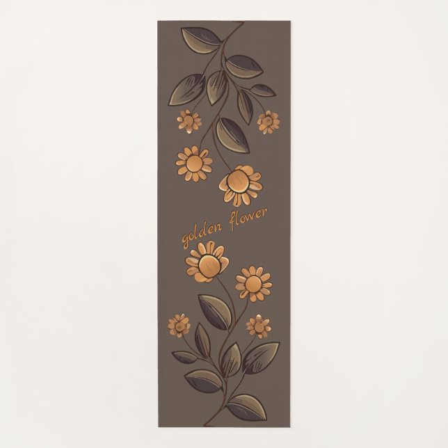 Esterilla De Yoga Flores doradas (Anverso)