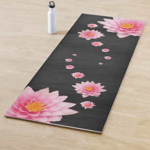 Esterilla De Yoga Flores elegantes flotantes de Lotus rosa