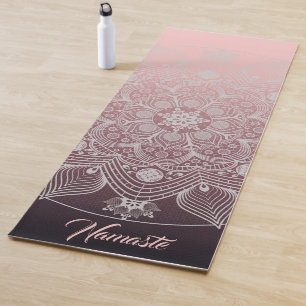 Esterilla De Yoga Flores, hojas, Mandala floral de encaje blanco sob