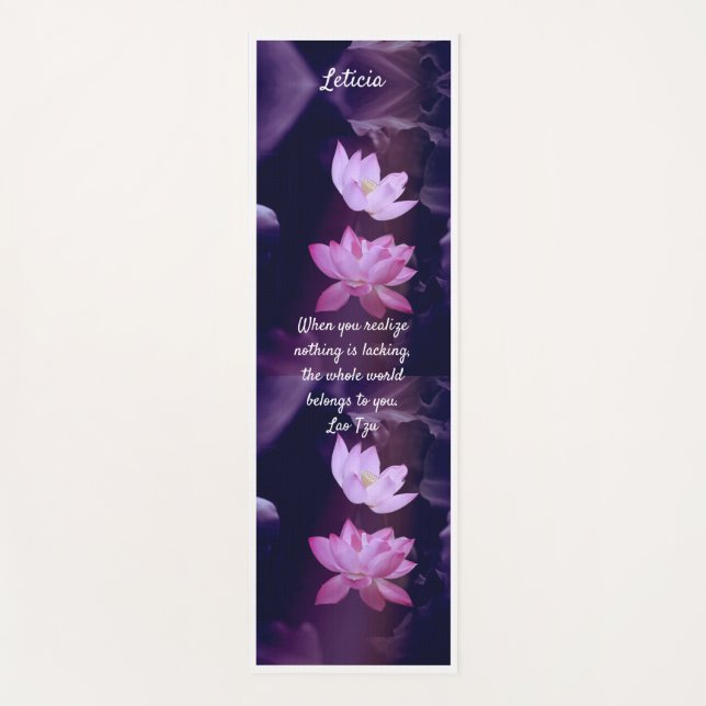 Esterilla De Yoga Flores Purple Lotus Cita yoga mate (Anverso)