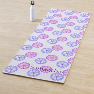Esterilla De Yoga Flores Púrpura Y Azul