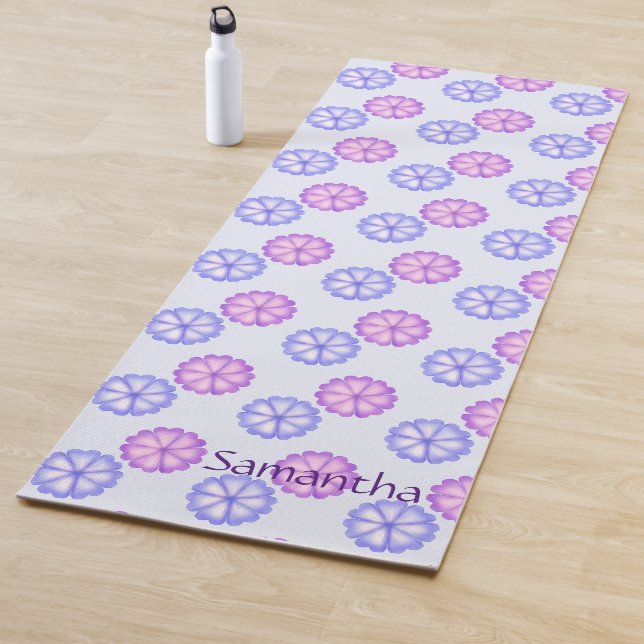 Esterilla De Yoga Flores Púrpura Y Azul (In situ)