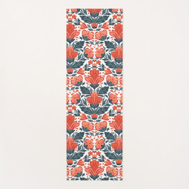 Esterilla De Yoga Flores rojas decorativas (Anverso)