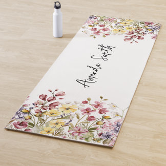 Esterilla De Yoga Flores silvestres de yoga mate floral nombre perso