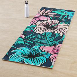 Esterilla De Yoga Flores tropicales de época y hojas el arte |