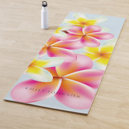 Esterilla De Yoga Flores tropicales personalizadas del Plumeria de
