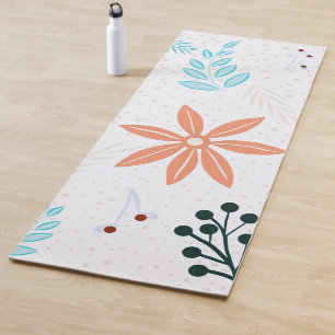 Esterilla De Yoga Flores y hojas de estilo cursi encantadoras y eleg
