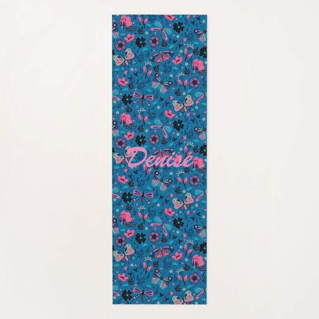 Esterilla De Yoga Flores Y Mariposas (Anverso)