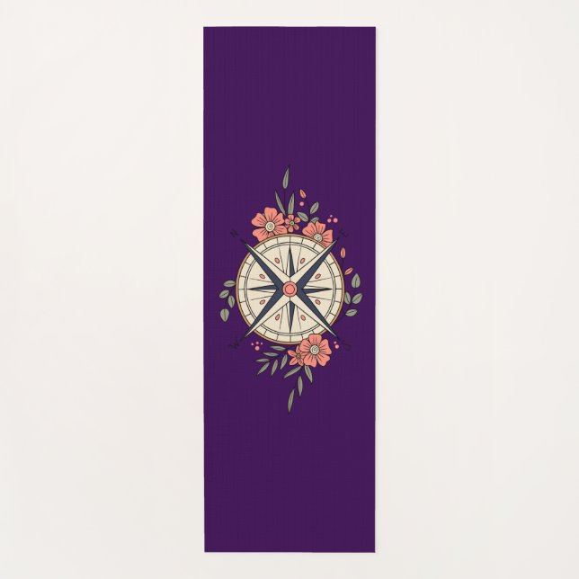 Esterilla De Yoga Flowers, Directions, Compass  (Anverso)
