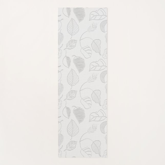 Esterilla De Yoga Flujo Monocromático Lightleaf Ceniza Gris Blanco F (Anverso)