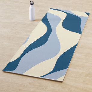 Esterilla De Yoga Flujo y reflujo 4 - Azul oscuro, azul claro y crem