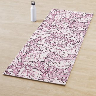 Esterilla De Yoga Foliage ornato rosado barroco Rosa