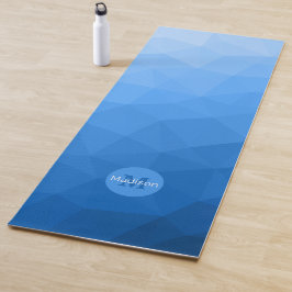 Esterilla De Yoga Fondo de malla geométrica azul claro Monograma