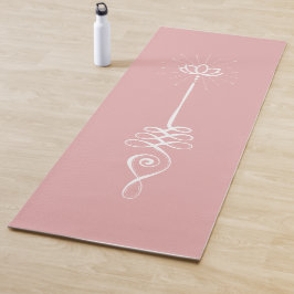 Esterilla De Yoga Fondo liso Unalome - Alfombra de yoga rosa y nieve