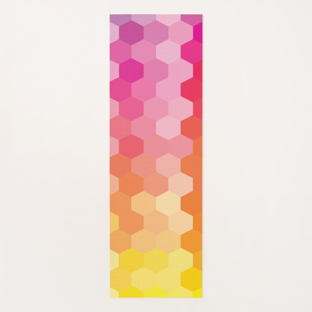 Esterilla De Yoga Formas para hexágonos geométricos Amarillo rosa (Anverso)