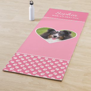 Esterilla De Yoga Foto de mascota con forma de corazón personalizada