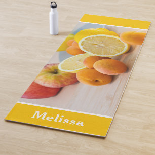 Esterilla De Yoga Fotografía de alimentos de limones y albaricoques 