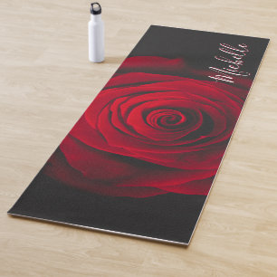 Esterilla De Yoga Fotografía de la cosecha de rosa rojo monograma pe