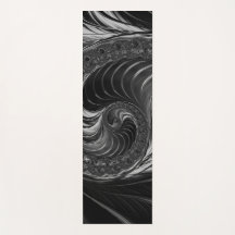 Fractal Black White Metalizado Nautilus Swirl